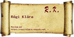 Régi Klára névjegykártya