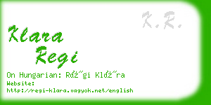 klara regi business card